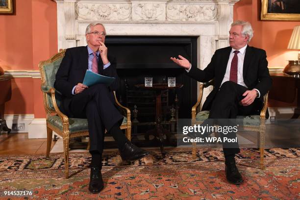 European Chief Negotiator for the United Kingdom Exiting the European Union, Michel Barnier, and Brexit Secretary David Davis meet for talks in...