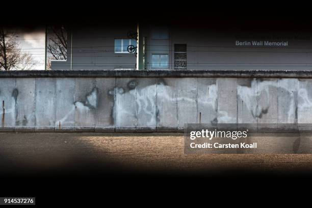 Remains of the border wall at the Berlin Wall memorial at Bernauer Strasse on February 5, 2018 in Berlin, Germany. Today has been 10,316 days since...