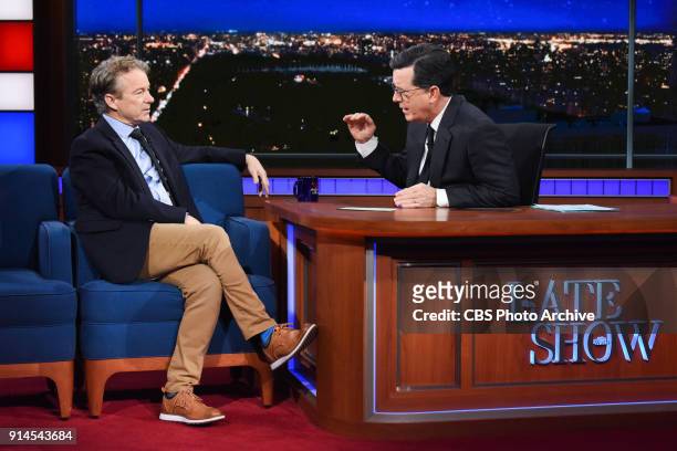 The Late Show with Stephen Colbert and guest Sen. Rand Paul during Wednesday's January 31, 2018 show.