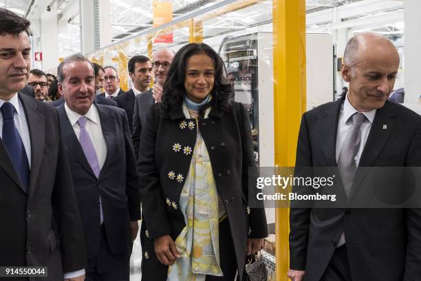 Isabel dos Santos, billionaire and former chairman of Sonangol Holding-Sociedade Nacional de Combustiveis de Angola EP, attends the inauguration of...