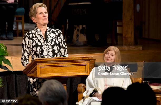 Premier Kathleen Wynne speaks at the Covenanting Service for former NDP MPP Cheri DiNovo at the Trinity-St. Paul's Centre for Faith, Justice and the...
