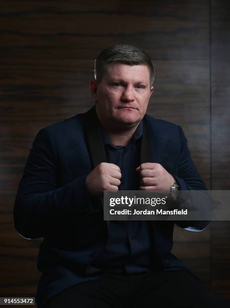 Ricky Hatton, ex-professional boxer, poses for a portrait following the Ultimate Boxxer Launch at the ME London Hotel on February 5, 2018 in London,...