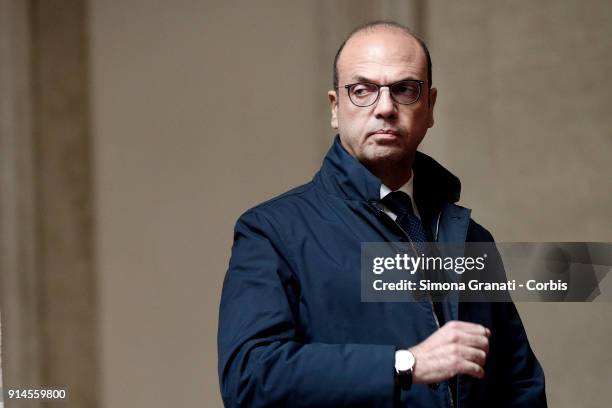 Italian Minister of Foreign Affairs Angelino Alfano during the meeting at Palazzo Chigi between Italian Prime Minister Paolo Gentiloni and Turkish...