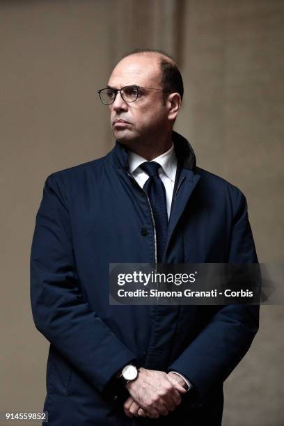 Italian Minister of Foreign Affairs Angelino Alfano during the meeting at Palazzo Chigi between Italian Prime Minister Paolo Gentiloni and Turkish...
