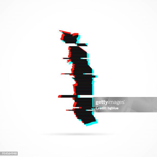 togo map in distorted glitch style. modern trendy effect - black static stock illustrations