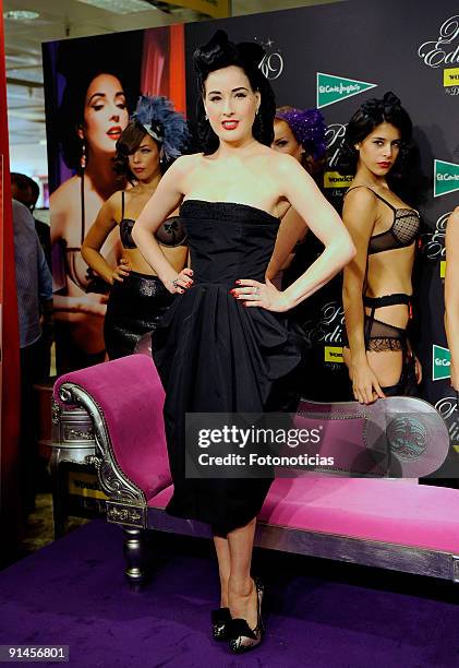 Dita Von Teese presents the "Party Edition" Space by Wonderbra, at El Corte Ingles Store Castellana, on October 5, 2009 in Madrid, Spain.