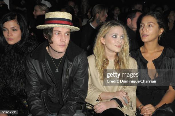 Leigh Lezark, Max Winkler, Mary-Kate Olsen and Margherita Missoni attend the Giambattista Valli Pret a Porter show as part of the Paris Womenswear...