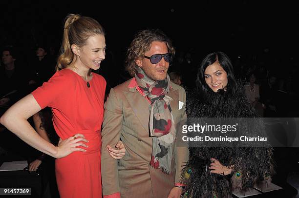 Elettra Rosselini, Lapo Elkann and Leigh Lezark attend the Giambattista Valli Pret a Porter show as part of the Paris Womenswear Fashion Week...