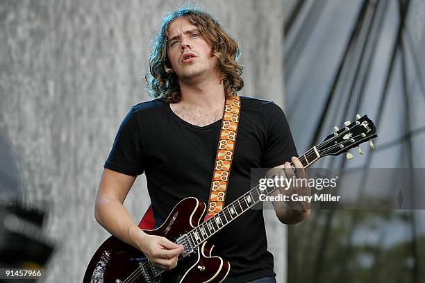 Musician Jamie Cook performs with Arctic Monkeys during the Austin City Limits Music Festival at Zilker Park on October 4, 2009 in Austin, Texas.