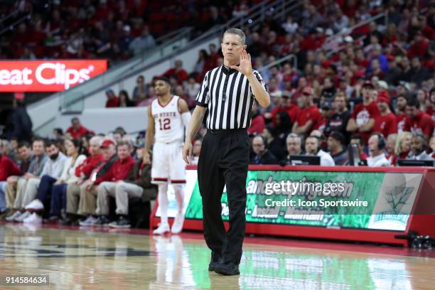 Referee Jerry Heater. The North Carolina State Wolfpack hosted the University of Notre Dame Fighting Irish on February 3, 2018 at PNC Arena in...