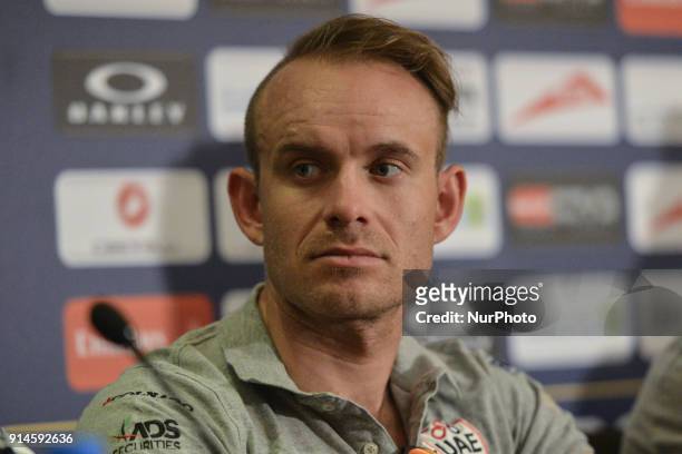 Norway's Alexander Kristoff from Team Emirates during a press conference on the eve of the 2018 Dubai Tour that will take place from 6th to 10th...