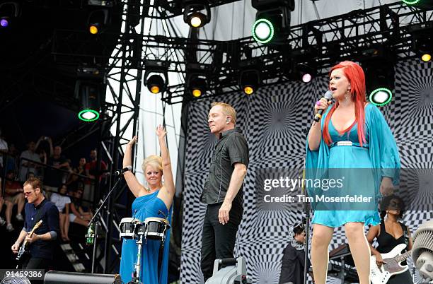 Keith Strickland, Cindy Wilson, Fred Schneider, and Kate Pierson of The B-52's perform as part of the Austin City Limits Music Festival at Zilker...