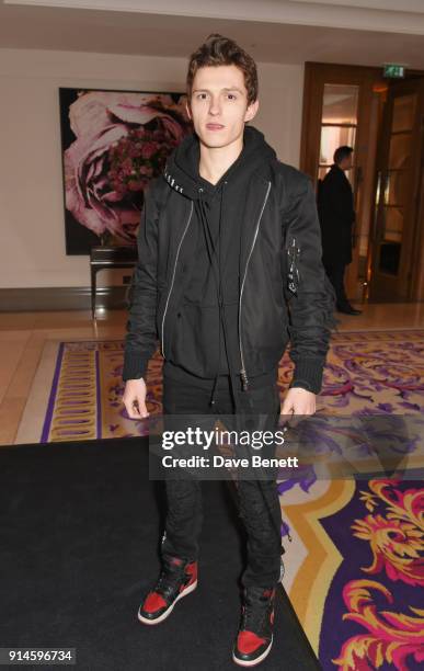 Tom Holland attends the GQ Car Awards 2018 in association with Michelin at Corinthia London on February 5, 2018 in London, England.