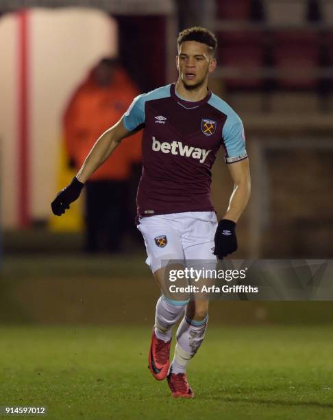 Marcus Browne of West Ham United in action during the Premier League 2 match between West Ham United and Sunderland at Chigwell Construction Stadium...