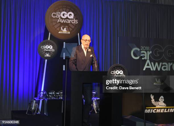 Dylan Jones speaks onstage at the GQ Car Awards 2018 in association with Michelin at Corinthia London on February 5, 2018 in London, England.