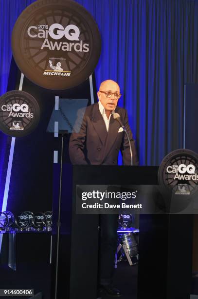 Dylan Jones speaks onstage at the GQ Car Awards 2018 in association with Michelin at Corinthia London on February 5, 2018 in London, England.