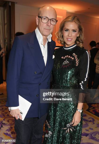 Dylan Jones and Nicki Shields attend the GQ Car Awards 2018 in association with Michelin at Corinthia London on February 5, 2018 in London, England.