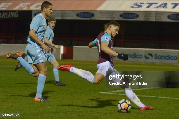 Marcus Browne of West Ham United in action with Jack Rodwell of Sunderland during the Premier League 2 match between West Ham United and Sunderland...