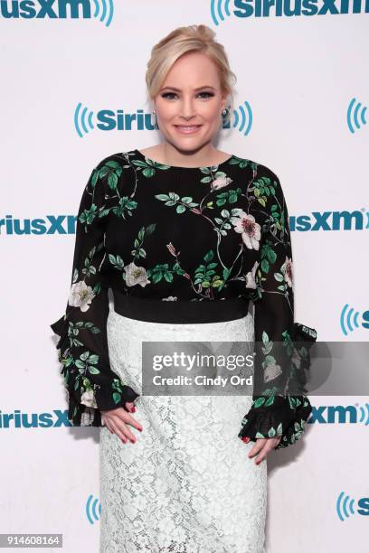 Meghan McCain joins host Julie Mason during a SiriusXM event on February 5, 2018 in New York City.