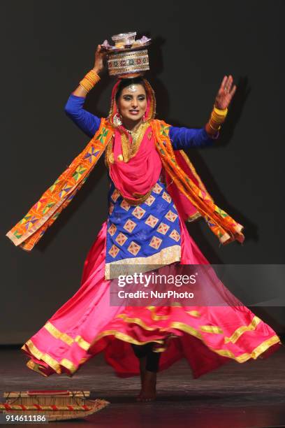 Contestant competes in the traditional Giddha folk dance segment during the Miss World Punjaban beauty pageant held in Mississauga, Ontario, Canada...