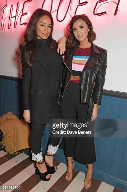 Sarah Jane Crawford and Lucy Mecklenburgh attend the launch of new restaurant 'by CHLOE' in Covent Garden on February 5, 2018 in London, England.