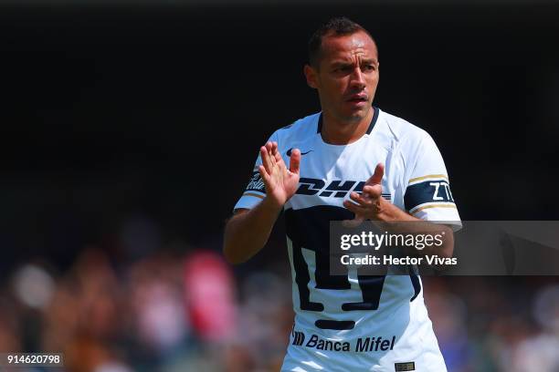 Marcelo Diaz of Pumas gestures during the 5th round match between Pumas UNAM and Tigres UANL as part of the Torneo Clausura 2018 Liga MX at Olimpico...