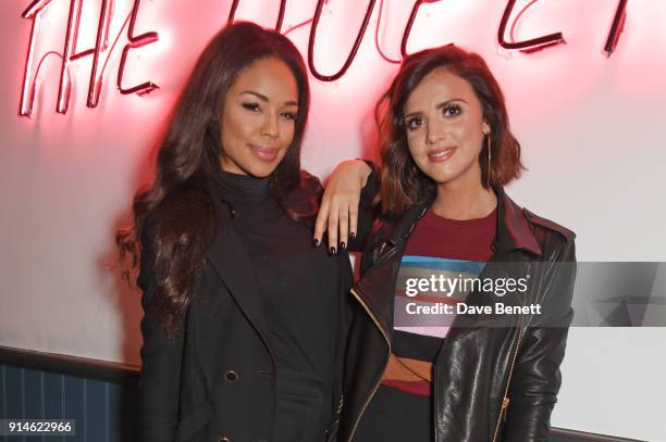 Sarah Jane Crawford and Lucy Mecklenburgh attend the launch of new restaurant 'by CHLOE' in Covent Garden on February 5, 2018 in London, England.