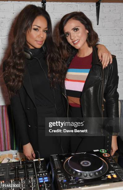 Sarah Jane Crawford and Lucy Mecklenburgh attend the launch of new restaurant 'by CHLOE' in Covent Garden on February 5, 2018 in London, England.