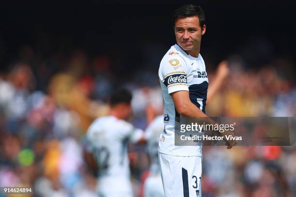 Erick Torres of Pumas looks on during the 5th round match between Pumas UNAM and Tigres UANL as part of the Torneo Clausura 2018 Liga MX at Olimpico...