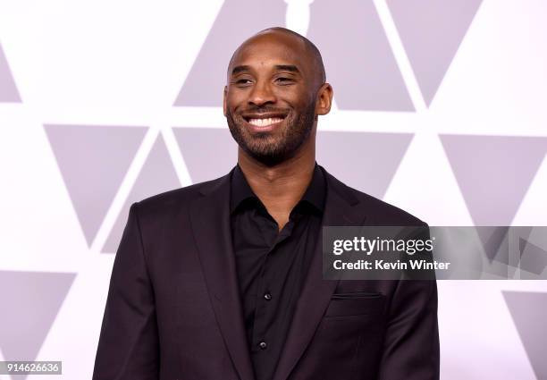 Kobe Bryant attends the 90th Annual Academy Awards Nominee Luncheon at The Beverly Hilton Hotel on February 5, 2018 in Beverly Hills, California.