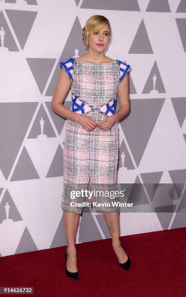 Actor/director Greta Gerwig attends the 90th Annual Academy Awards Nominee Luncheon at The Beverly Hilton Hotel on February 5, 2018 in Beverly Hills,...