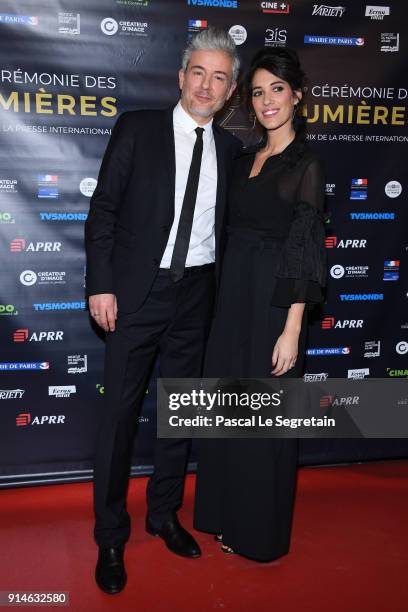 Pierre Zeni and Laurie Cholewa attend the 23rd Lumieres Award Ceremony at Institut du Monde Arabe on February 5, 2018 in Paris, France.