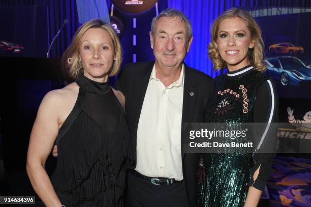 Vicki Butler-Henderson, Nick Mason and Nicki Shields attend the GQ Car Awards 2018 in association with Michelin at Corinthia London on February 5,...