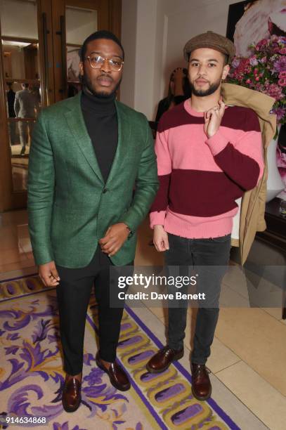 Zackary Momah and Calvin Demba attend the GQ Car Awards 2018 in association with Michelin at Corinthia London on February 5, 2018 in London, England.