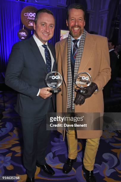 Andrew Doyle and Stefan Sielaff attend the GQ Car Awards 2018 in association with Michelin at Corinthia London on February 5, 2018 in London, England.