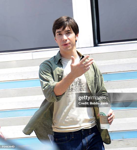 Justin Long on the set of "Going the Distance" on the Streets of Brooklyn on August 4, 2009 in New York City.