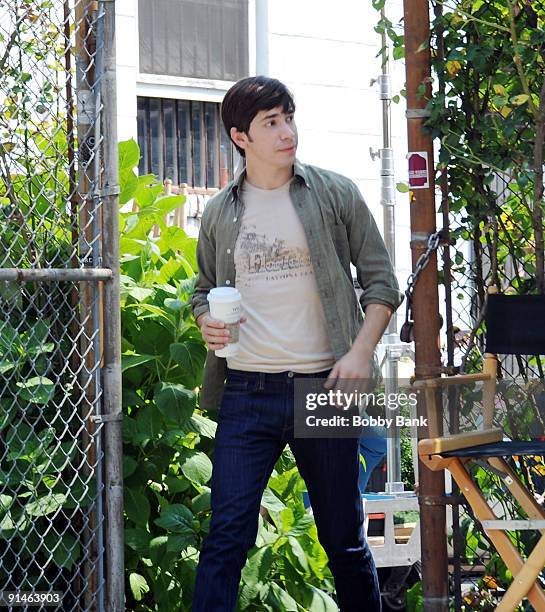 Justin Long on the set of "Going the Distance" on the Streets of Brooklyn on August 4, 2009 in New York City.