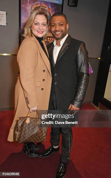 Chloe Tangney and JB Gill attend the press night after party for "Cirque Berserk!" at The Peacock Theatre on February 5, 2018 in London, England.