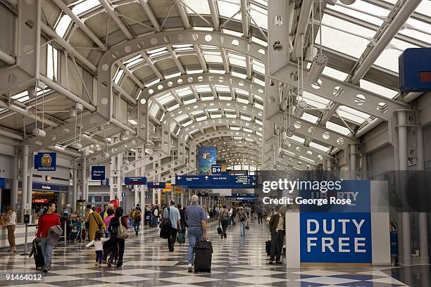 The main walkway at United Airlines Terminal C in O'Hare International Airport is seen in this 2009 Chicago, Illinois, city landscape photo.