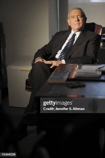 News Anchor Dan Rather is photographed in New York for the Los Angeles Times.