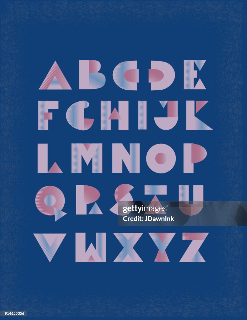 Geometric Letter Rlc Geometric Hand Drawn Alphabet Capital Letters Set High-Res Vector ...