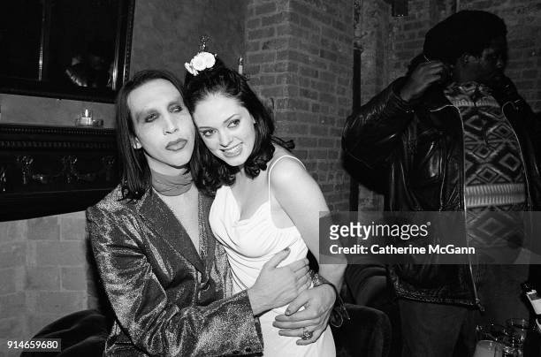 Party celebrating publication of Marilyn Manson’s book “The Long Hard Road Out of Hell”. Pictured in New York City, NY. Pictured L-R: Marilyn Manson...