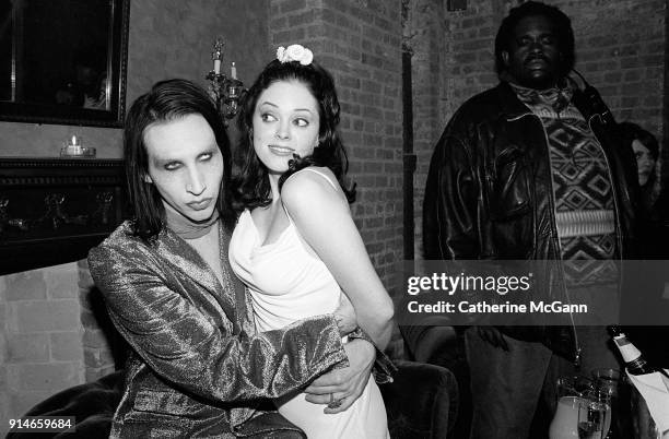 Party celebrating publication of Marilyn Manson’s book “The Long Hard Road Out of Hell”. Pictured in New York City, NY. Pictured L-R: Marilyn Manson...