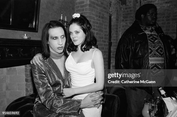 Party celebrating publication of Marilyn Manson’s book “The Long Hard Road Out of Hell”. Pictured in New York City, NY. Pictured L-R: Marilyn Manson...