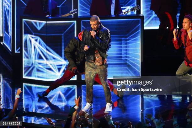 Justin Timberlake performs during the Pepsi Super Bowl Halftime Show of Super Bowl LII on February 4 at U.S. Bank Stadium in Minneapolis, MN.