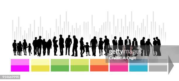 all ages demographic statistics - clip art family stock illustrations
