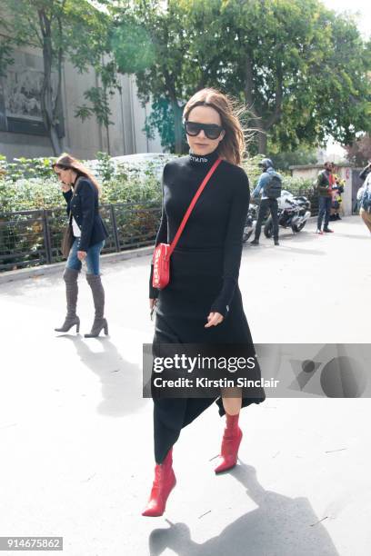 Rodial Skincare founder Maria Hatzistefanis wears a Dion Lee skirt, Heron Preston top, Fendi boots, Louis Vuitton x Supreme bag and Celine sunglasses...