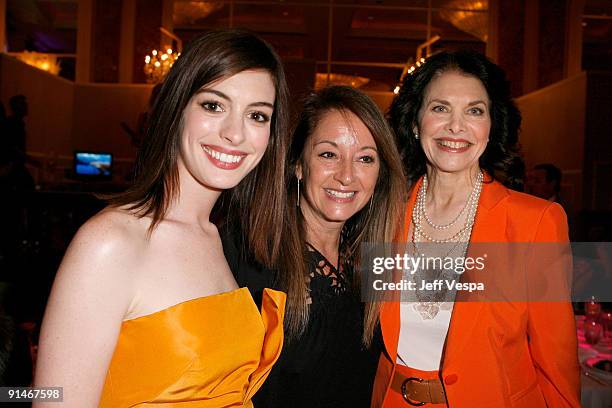 Actress Anne Hathaway, producer Suzan Bymel and former studio executive Sherry Lansing attends Variety's 1st Annual Power of Women Luncheon at the...