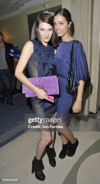 Ben Grimes and Amber Le Bon attends the Mulberry party during London Fashion Week Spring/summer 2010 at Claridge's Hotel on September 20, 2009 in...