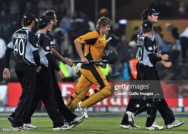 Shane Watson of Australia wins the tournament with a six to go to105 runs not out during the ICC Champions Trophy final match between Australia and...